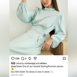 ShopFares Satin Tie Maxi Dress | Mint | XS🩵